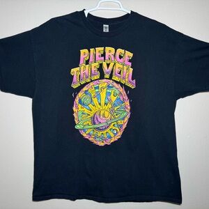 Pierce The Veil Saturn Graphic T-Shirt Size 2XL Black Gildan